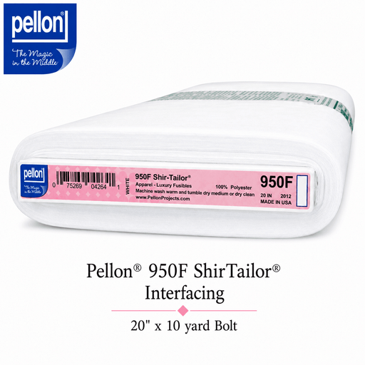 Pellon® 950F ShirTailor® Fusible Interfacing – 20" x 10 Yard Bolt – White - Choice FabricsDS950F-2010BOLT