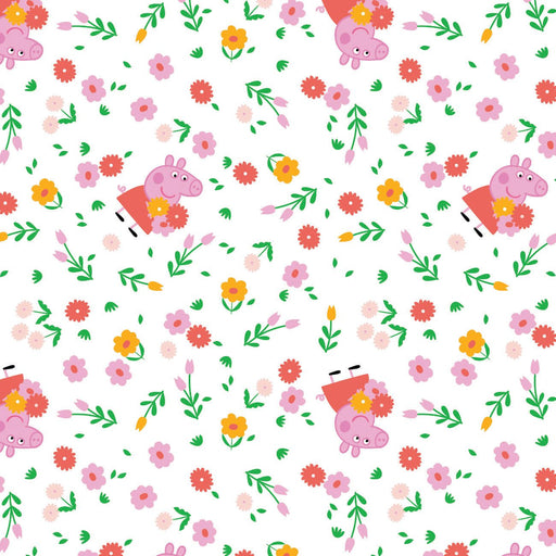 Camelot Licensed Flannels - 95220133B - 01 - Peppa Bunches of Flowers - Choice Fabrics95220133B-01