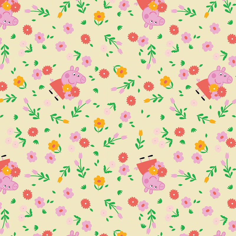 Camelot Licensed Flannels - 95220133B - 02 - Peppa Bunches of Flowers - Choice Fabrics95220133B-02