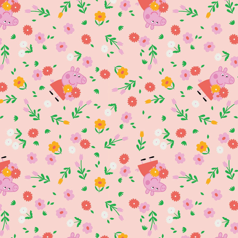 Camelot Licensed Flannels - 95220133B - 03 - Peppa Bunches of Flowers - Choice Fabrics95220133B-03