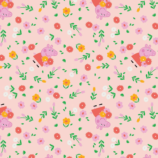 Camelot Licensed Flannels - 95220133B - 03 - Peppa Bunches of Flowers - Choice Fabrics95220133B-03