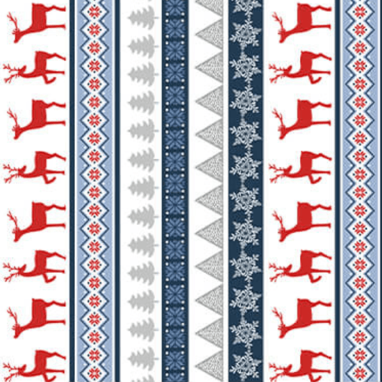 Nordic Cabin - Deer Stripe - Blue (3 - Yard Pack) - Choice Fabrics13415P-50