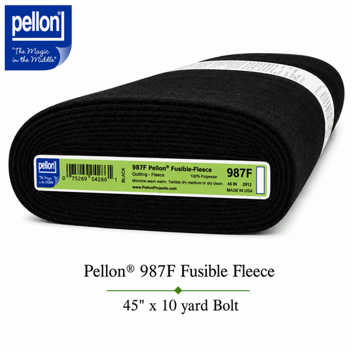 Pellon® 987F Fusible Fleece – 45" x 10 yard Bolt (Black) - Choice FabricsDS987FBLK-B10