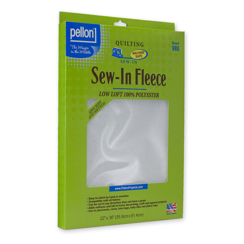 Pellon® 988 Sew-In Fleece – 22" x 36" Package – White - Choice FabricsDS988PKG
