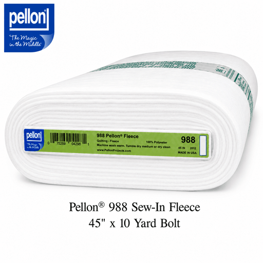 Pellon® 988 Sew-In Fleece – 45" x 10 Yard Bolt – White - Choice FabricsDS988-B10