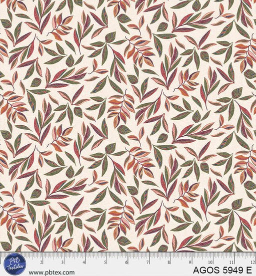 A Garden Of Stitches Natural Cream Leaves 44"/45" Fabric Per Yard - Choice FabricsAGOS-5949-E