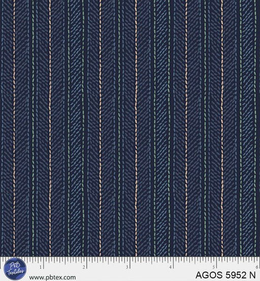 A Garden Of Stitches Navy Blue Stripes 44"/45" Fabric Per Yard - Choice FabricsAGOS-5952-N