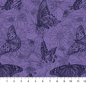 Indelible Ink Winging It Blueberry Cotton 44"/45" Fabric Per Yard - Choice FabricsAMT1006-63V