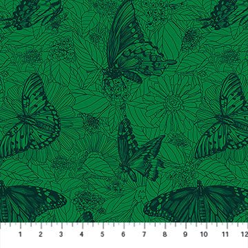 Indelible Ink Winging It Jade Cotton 44"/45" Fabric Per Yard - Choice FabricsAMT1006-72C