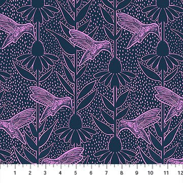 Indelible Ink Humming Navy Cotton 44"/45" Fabric Per Yard - Choice FabricsAMT1007-49C