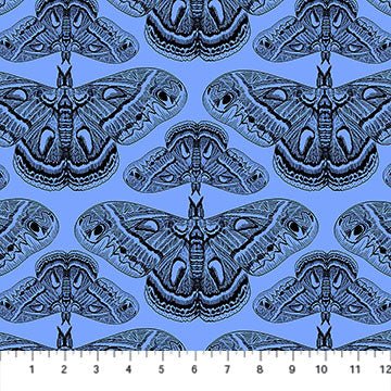 Indelible Ink Cecropia Cerulean Cotton 44"/45" Fabric Per Yard - Choice FabricsAMT1008-45C