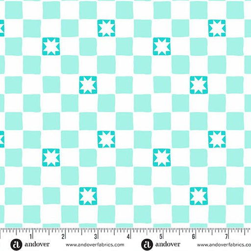 Aqua Twinkle Tiles Color Pop Playground Cotton 44"/45" Fabric Per Yard - Choice FabricsA-1699-L