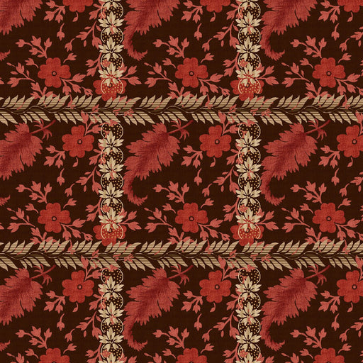 Aubergine Floral Plaid Lost Gardens of Heligan Cotton 43"/44" Fabric Per Yard - Choice FabricsHEG-3588-85