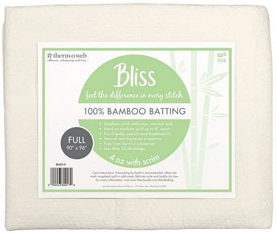 Bliss 100% Bamboo Quilt Batting, Full Size 90" × 96" - Choice FabricsBB403FL