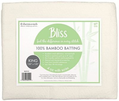 Bliss 100% Bamboo Quilt Batting, King Size 120" × 120" - Choice FabricsBB403KG
