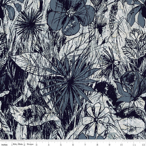 Expressions Batiks - Floral Reflections - Steel Sapphire (3 - Yard Pack) - Choice FabricsBT23180-163
