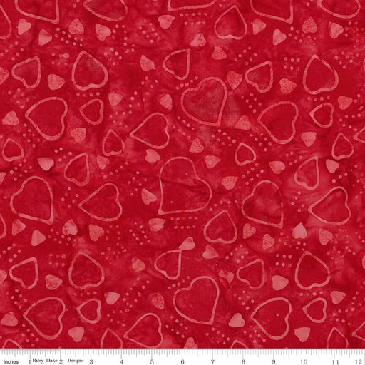 Love Punch Batiks - Hearts - Red - Choice FabricsBT23490-217