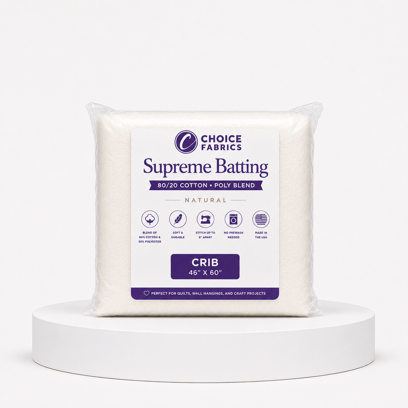 Supreme Batting - 80/20 Cotton/Poly Blend - Crib (46.5" x 60")