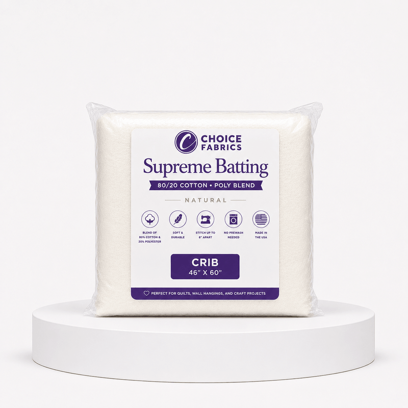 Supreme Batting - 80/20 Cotton/Poly Blend - Crib (46.5" x 60") - Choice FabricsBX-60365-001