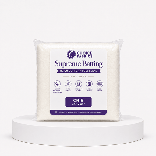 Supreme Batting - 80/20 Cotton/Poly Blend - Crib (46.5" x 60") - Choice FabricsBX-60365-001