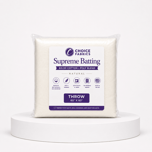 Supreme Batting - 80/20 Cotton/Poly Blend - Throw (60" x 60") - Choice FabricsBX-60365-002