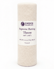Choice Supreme Batting - 80/20 Cotton/Poly Blend - Throw (60" x 60") - Choice FabricsBX-60365-002 - 60"X60"