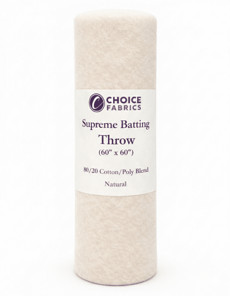 Choice Supreme Batting - 80/20 Cotton/Poly Blend - Throw (60" x 60") - Choice FabricsBX-60365-002 - 60"X60"