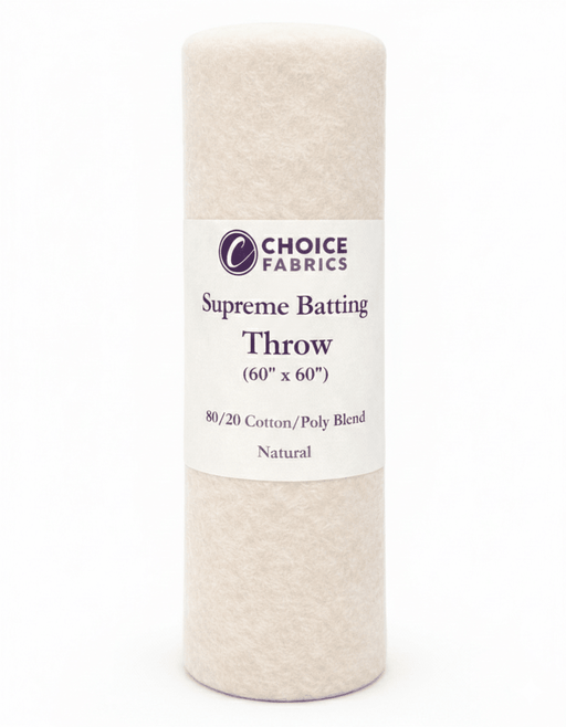 Choice Supreme Batting - 80/20 Cotton/Poly Blend - Throw (60" x 60") - Choice FabricsBX-60365-002 - 60"X60"