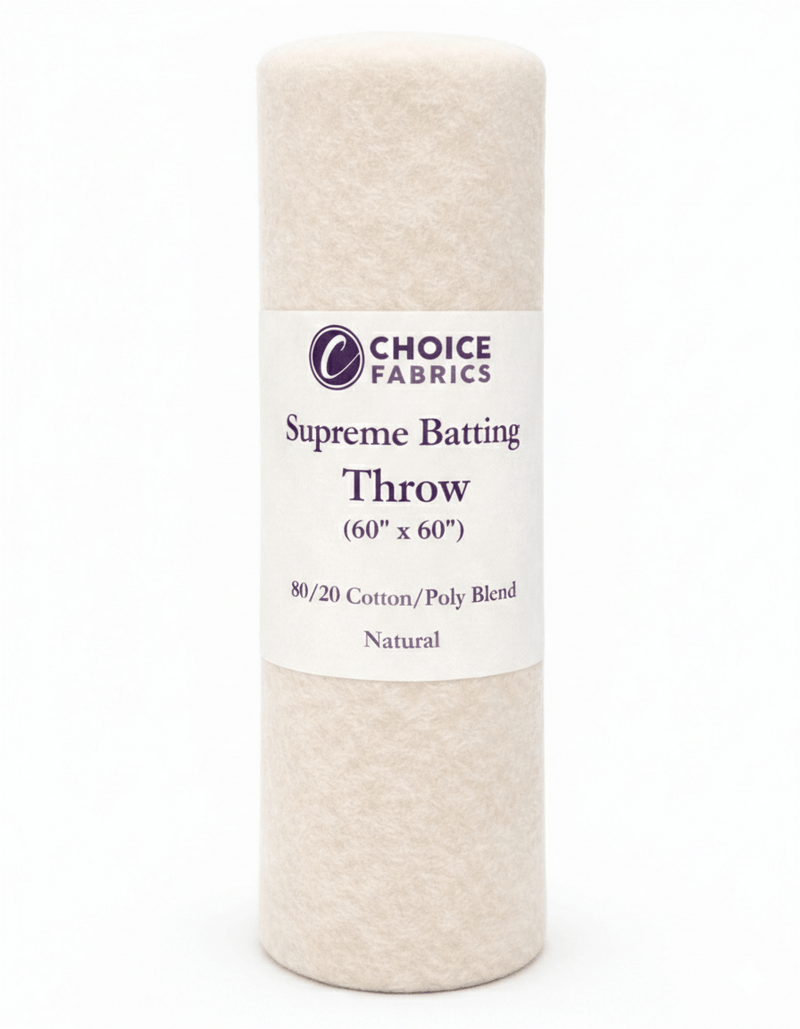 Supreme Batting - 80/20 Cotton/Poly Blend - Throw (60" x 60")