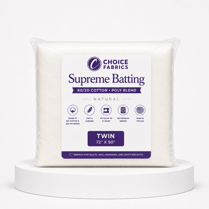 Supreme Batting - 80/20 Cotton/Poly Blend - Twin (72" x 90") - Choice FabricsBX-60365-003