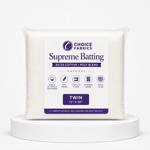 Supreme Batting - 80/20 Cotton/Poly Blend - Twin (72" x 90") - Choice FabricsBX-60365-003