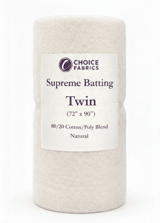 Choice Supreme Batting - 80/20 Cotton/Poly Blend - Twin (72" x 90") - Choice FabricsBX-60365-003 - 72"X90"