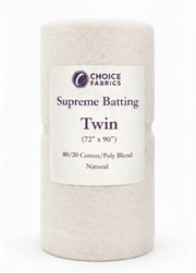Supreme Batting - 80/20 Cotton/Poly Blend - Twin (72" x 90") - Choice FabricsBX-60365-003