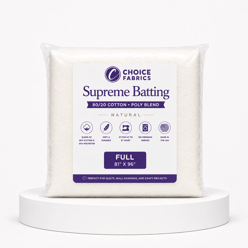 Supreme Batting - 80/20 Cotton/Poly Blend - Full (81" x 96") - Choice FabricsBX-60365-004