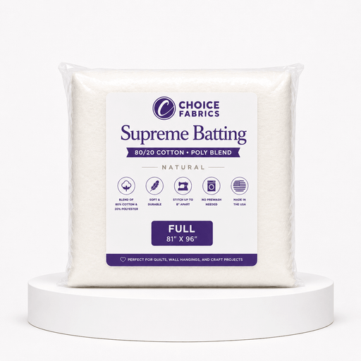 Supreme Batting - 80/20 Cotton/Poly Blend - Full (81" x 96") - Choice FabricsBX-60365-004