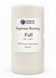 Supreme Batting - 80/20 Cotton/Poly Blend - Full (81" x 96") - Choice FabricsBX-60365-004