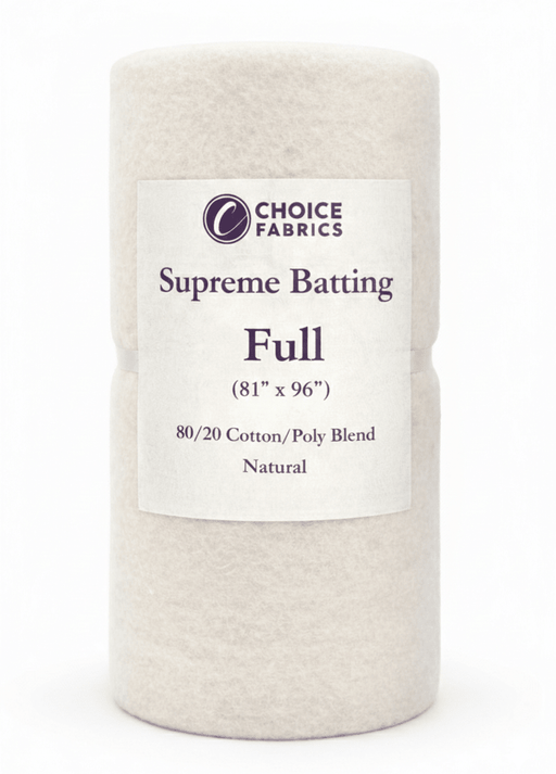 Choice Supreme Batting - 80/20 Cotton/Poly Blend - Full (81" x 96") - Choice FabricsBX-60365-004