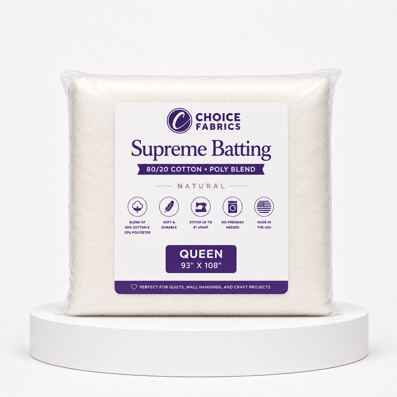 Supreme Batting - 80/20 Cotton/Poly Blend - Queen (93" x 108")