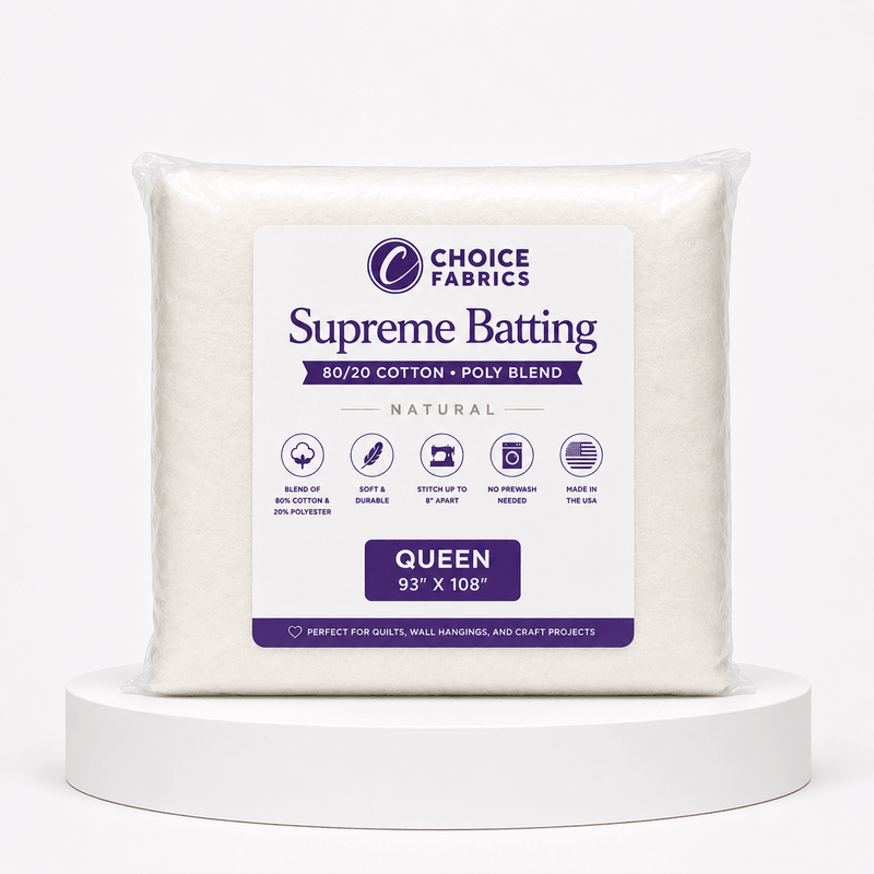 Supreme Batting - 80/20 Cotton/Poly Blend - Queen (93" x 108") - Choice FabricsBX-60365-005