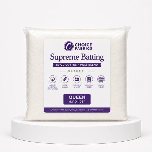 Supreme Batting - 80/20 Cotton/Poly Blend - Queen (93" x 108") - Choice FabricsBX-60365-005