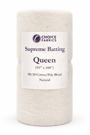 Choice Supreme Batting - 80/20 Cotton/Poly Blend - Queen (93" x 108") - Choice FabricsBX-60365-005