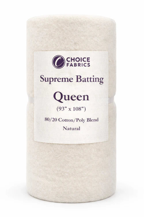 Supreme Batting - 80/20 Cotton/Poly Blend - (93" x 108") - Queen