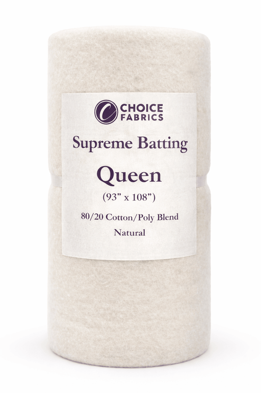 Choice Supreme Batting - 80/20 Cotton/Poly Blend - Queen (93" x 108") - Choice FabricsBX-60365-005