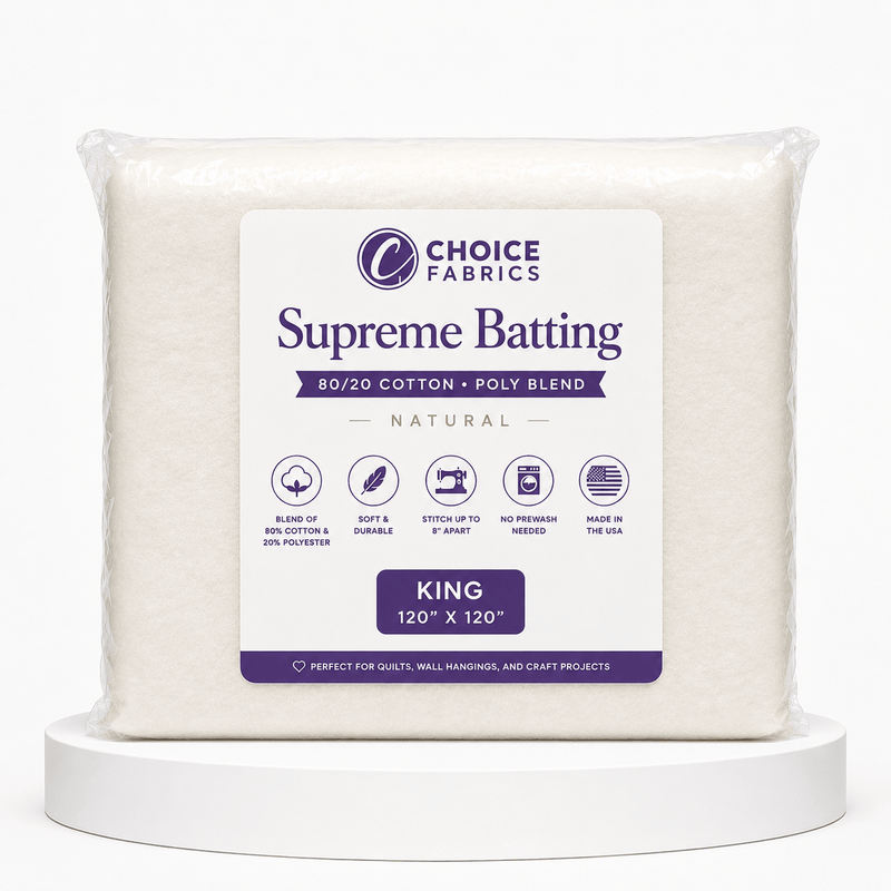 Supreme Batting - 80/20 Cotton/Poly Blend - King (120" x 120")