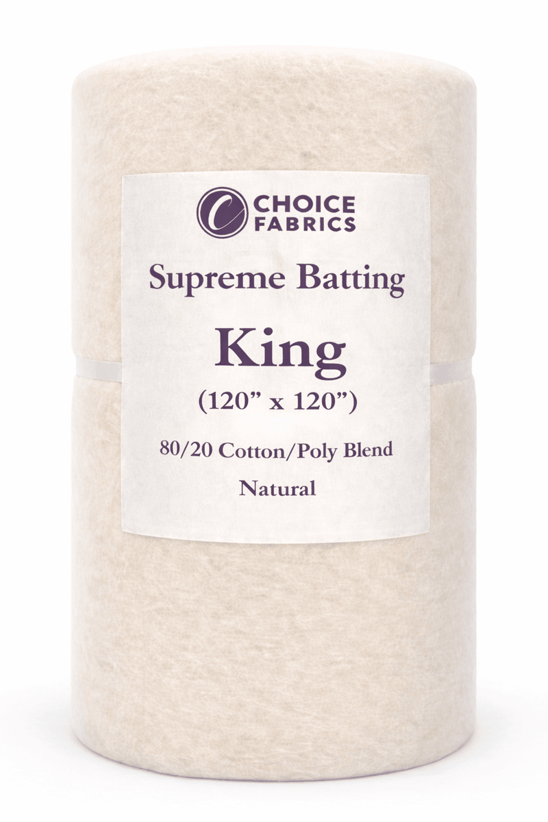 Choice Supreme Batting - 80/20 Cotton/Poly Blend - King (120" x 120") - Choice FabricsBX-60365-006