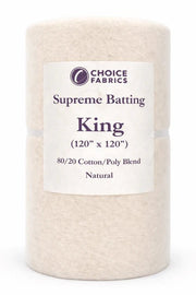 Supreme Batting - 80/20 Cotton/Poly Blend - (120" x 120") - King - Choice FabricsBX-60365-006
