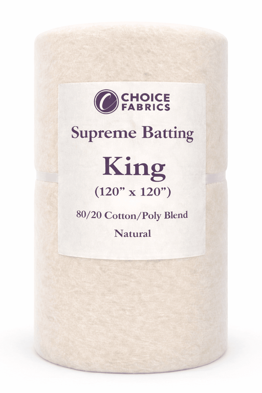 Choice Supreme Batting - 80/20 Cotton/Poly Blend - King (120" x 120") - Choice FabricsBX-60365-006