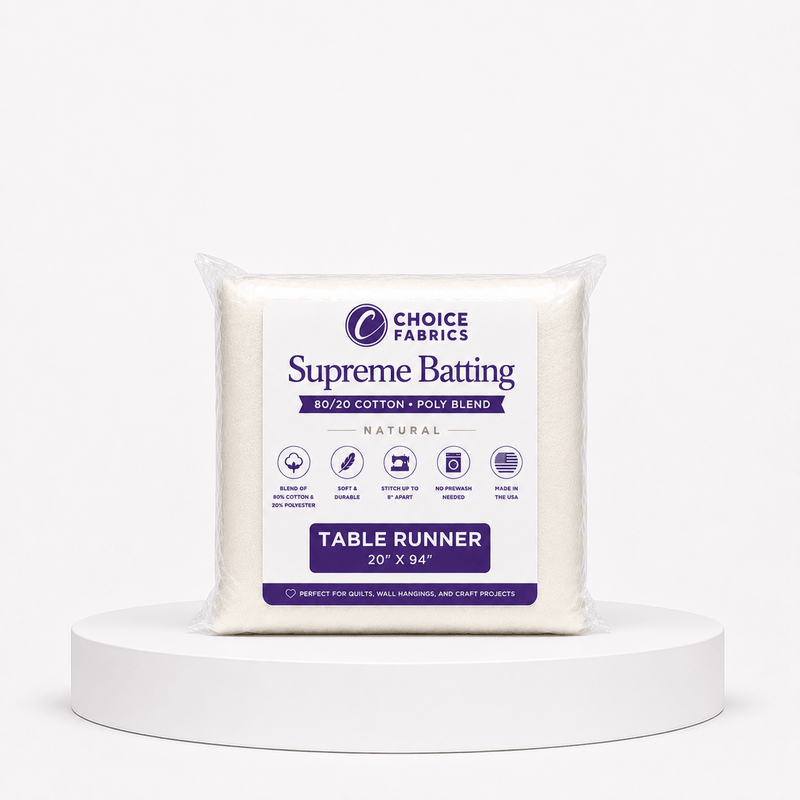 Supreme Batting - 80/20 Cotton/Poly Blend - Table Runner (20" x 94")
