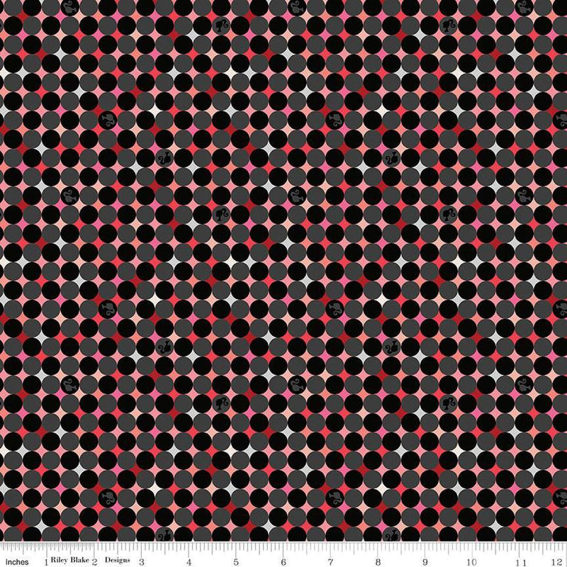 Barbie Vintage Sparkle Dots Black Cotton 43"/44" Fabric Per Yard - Choice FabricsC16894-BLACK