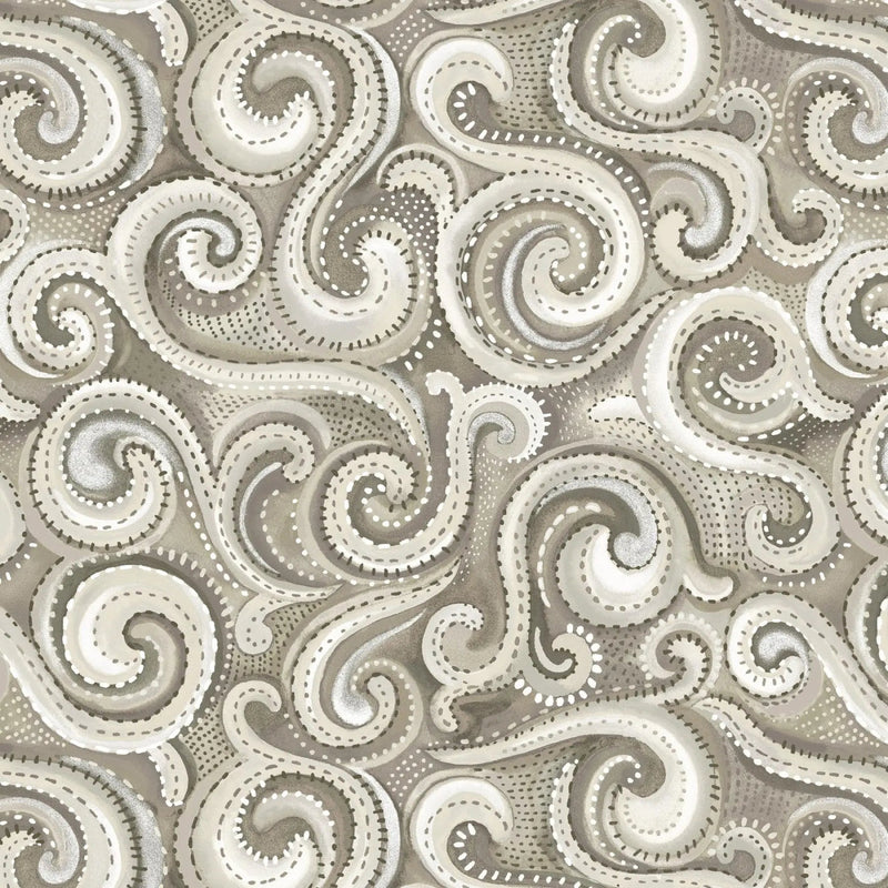 Beige Whirlwind Swirl Cotton Wideback Fabric per yard - Choice FabricsSEF8021-33